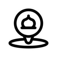Ort Moschee Symbol. Vektor Linie Symbol zum Ihre Webseite, Handy, Mobiltelefon, Präsentation, und Logo Design.