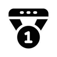 Medaille Symbol. Vektor Glyphe Symbol zum Ihre Webseite, Handy, Mobiltelefon, Präsentation, und Logo Design.