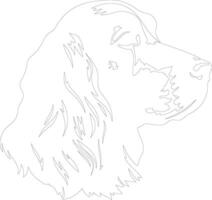 Feld Spaniel Gliederung Silhouette vektor