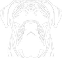 Bullmastiff Gliederung Silhouette vektor