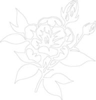 ai genererad gardenia översikt silhuett vektor