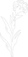ai genererad gladiolus översikt silhuett vektor