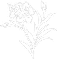 ai genererad oleander översikt silhuett vektor