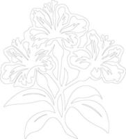 ai generiert Rhododendron Gliederung Silhouette vektor