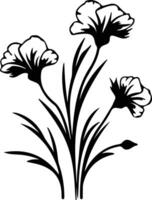 ai generiert Dianthus schwarz Silhouette vektor