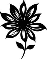 ai genererad blomma svart silhuett vektor