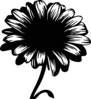 ai generiert Gerbera Gänseblümchen schwarz Silhouette vektor