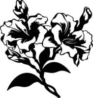 ai genererad rhododendron svart silhuett vektor