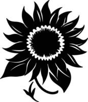 ai generiert Sonnenblume schwarz Silhouette vektor