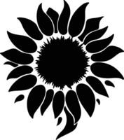 ai generiert Sonnenblume schwarz Silhouette vektor