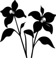 ai generiert Trillium schwarz Silhouette vektor