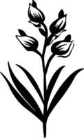 ai genererad yucca blomma svart silhuett vektor