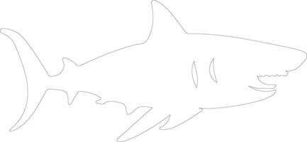 ai generiert Megalodon Gliederung Silhouette vektor