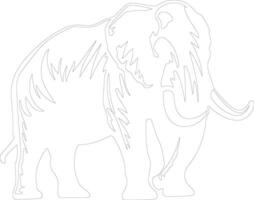 ai genererad mastodont översikt silhuett vektor
