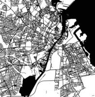 Silhouette Karte von Kopenhagen Dänemark. vektor