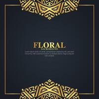 Luxus Gold dekorative Blumenrahmen Hintergrund vektor