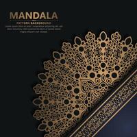 Luxus-Zier-Mandala-Hintergrund mit arabisch-islamischem Ostmuster-Musterprämie vektor