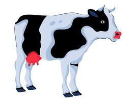 Kuh Design mit modern Illustration Konzept Stil zum Abzeichen Bauernhof Landwirtschaft Aufkleber Illustration vektor