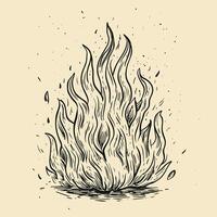 ai generiert Hand gezeichnet Feuer Gliederung Illustration vektor