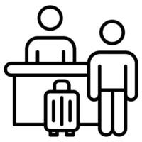 Hotel Check-In Symbol Linie Vektor Illustration