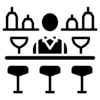 Hotel Bar Symbol Linie Vektor Illustration