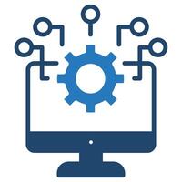 Systeme Integration Symbol Linie Vektor Illustration