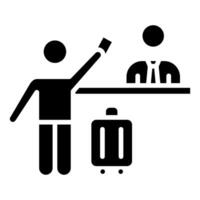 Check-In Symbol Linie Vektor Illustration