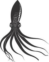 ai genererad silhuett bläckfisk djur- svart Färg endast full kropp vektor