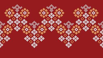 traditionell ethnisch Motive Ikat geometrisch Stoff Muster Kreuz Stich.ikat Stickerei ethnisch orientalisch Pixel rot Hintergrund. abstrakt, vektor, illustration. Textur, Weihnachten, Dekoration, Tapete. vektor