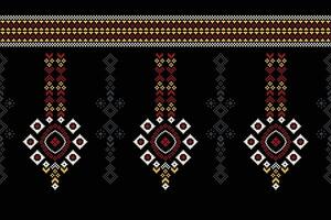 traditionell etnisk motiv ikat geometrisk tyg mönster korsa stitch.ikat broderi etnisk orientalisk pixel svart background.abstract, vektor, illustration. textur, halsduk, dekoration, tapeter. vektor