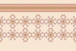 traditionell etnisk motiv ikat geometrisk tyg mönster korsa stitch.ikat broderi etnisk orientalisk pixel brun grädde bakgrund. abstrakt, vektor, illustration. textur, halsduk, dekoration, tapeter. vektor