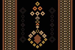 traditionell ethnisch Motive Ikat geometrisch Stoff Muster Kreuz Stich.ikat Stickerei ethnisch orientalisch Pixel schwarz Hintergrund.abstrakt, Vektor, Illustration. Textur, Schal, Dekoration, Tapete. vektor