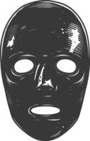 ai genererad silhuett läskigt mask för de maskerad svart Färg endast vektor