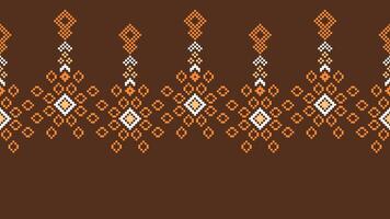 traditionell ethnisch Motive Ikat geometrisch Stoff Muster Kreuz Stich.ikat Stickerei ethnisch orientalisch Pixel braun Hintergrund. abstrakt, vektor, illustration. Textur, Schal, Dekoration, Tapete. vektor