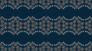 traditionell etnisk motiv ikat geometrisk tyg mönster korsa stitch.ikat broderi etnisk orientalisk pixel Marin blå bakgrund. abstrakt, vektor, illustration. textur, halsduk, dekoration, tapeter. vektor