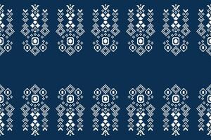 traditionell ethnisch Motive Ikat geometrisch Stoff Muster Kreuz Stich.ikat Stickerei ethnisch orientalisch Pixel Marine Blau Hintergrund. abstrakt, vektor, illustration. Textur, Schal, Dekoration, Tapete. vektor