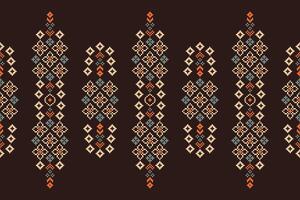 traditionell etnisk motiv ikat geometrisk tyg mönster korsa stitch.ikat broderi etnisk orientalisk pixel brun bakgrund. abstrakt, vektor, illustration. textur, halsduk, dekoration, tapeter. vektor