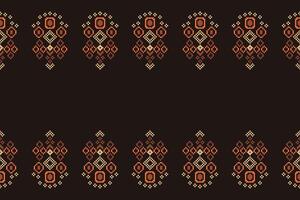 traditionell etnisk motiv ikat geometrisk tyg mönster korsa stitch.ikat broderi etnisk orientalisk pixel brun bakgrund. abstrakt, vektor, illustration. textur, halsduk, dekoration, tapeter. vektor