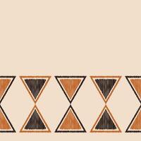 traditionell ethnisch Ikat Motiv Stoff Muster Hintergrund geometrisch .afrikanisch Ikat Stickerei ethnisch Muster braun Sahne Hintergrund Hintergrund. abstrakt, Vektor, Illustration. Textur, Rahmen, Dekoration. vektor