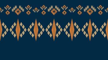traditionell ethnisch Ikat Motiv Stoff Muster geometrisch Stil.afrikanisch Ikat Stickerei ethnisch orientalisch Muster Blau Hintergrund Hintergrund. abstrakt, Vektor, Illustration. Textur, Rahmen, Dekoration. vektor