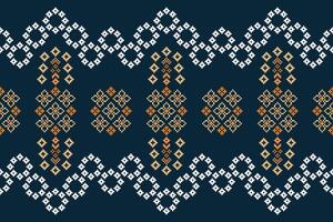 traditionell ethnisch Motive Ikat geometrisch Stoff Muster Kreuz Stich.ikat Stickerei ethnisch orientalisch Pixel Marine Blau Hintergrund. abstrakt, vektor, illustration. Textur, Schal, Dekoration, Tapete. vektor