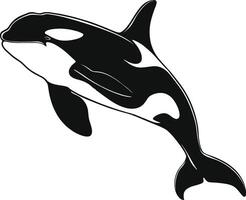 ai generiert Silhouette das Orca oder Mörder Wal schwarz Farbe nur vektor