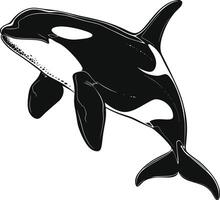 ai generiert Silhouette das Orca oder Mörder Wal schwarz Farbe nur vektor