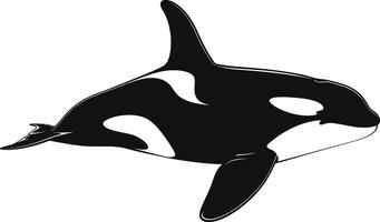 ai generiert Silhouette das Orca oder Mörder Wal schwarz Farbe nur vektor