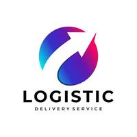 logistisch Unternehmen Vektor Logo. Lieferung Symbol. Pfeil Symbol. Pfeil Vektor. Lieferung Bedienung Logo. Netz, Digital, Geschwindigkeit, Marketing, Netzwerk Symbol.