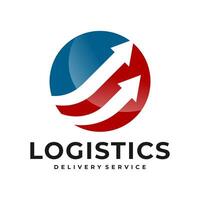 logistisk logotyp, pil design logotyp mall, vektor illustration