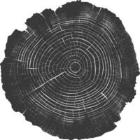 ai generiert Silhouette Baum Ringe Holz schwarz Farbe nur vektor