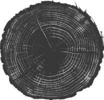 ai generiert Silhouette Baum Ringe Holz schwarz Farbe nur vektor