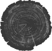 ai generiert Silhouette Baum Ringe Holz schwarz Farbe nur vektor