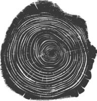 ai genererad silhuett träd ringar trä svart Färg endast vektor